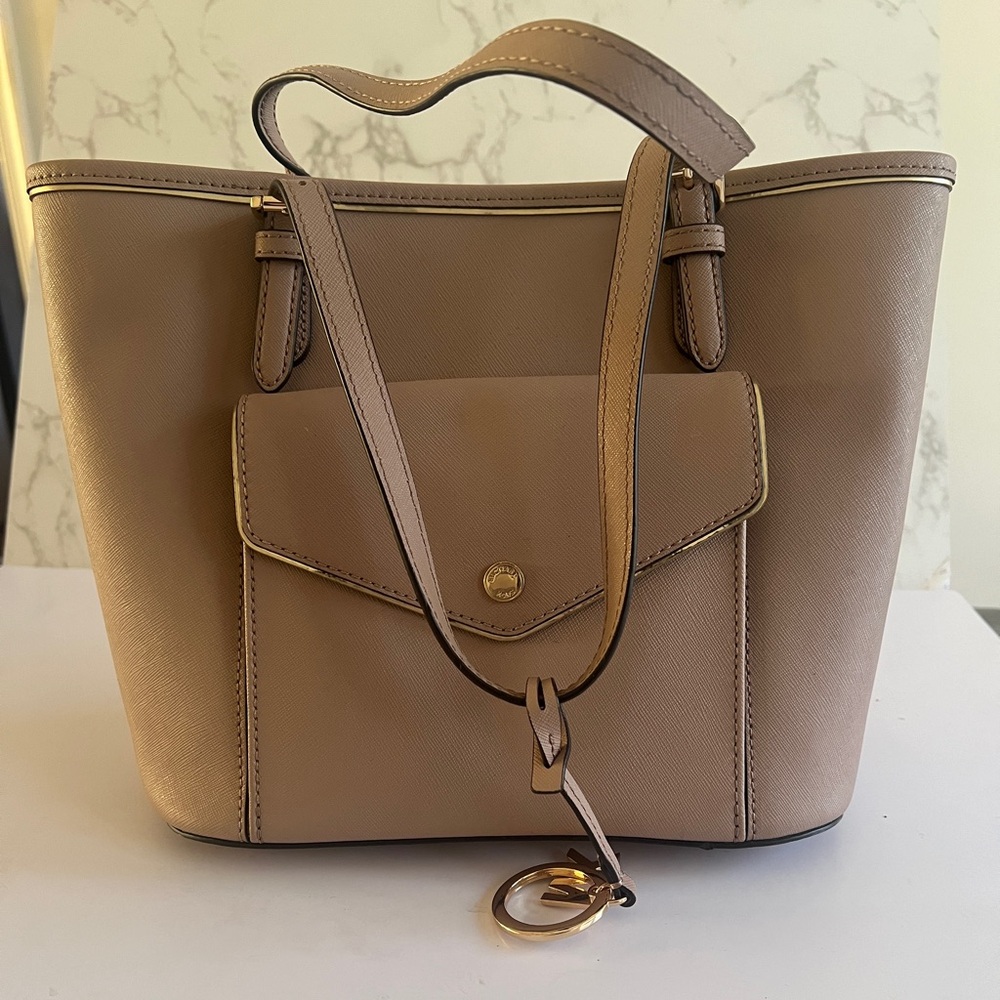 Michael Kors Saffiano Purse in Fawn